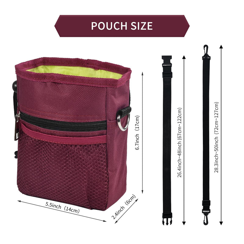 AOKLANT Dog Treat Pouch,Dog Training Pouch Bag with Waist Shoulder Strap,3 Ways to Wear,Easily Carries Pet Toys,Kibble, Treats,Personal Effects Red - BeesActive Australia