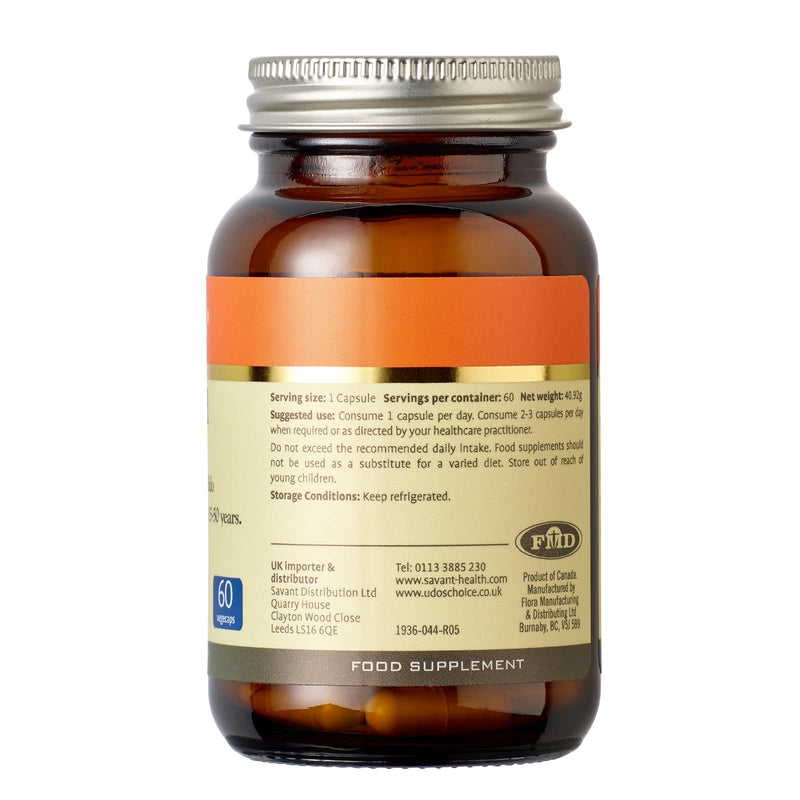 Udo's Choice Adults Blend Age Specific Microbiotics - Lacto & Bifido Bacteria - 17 Billion Cell Count - 6 Mirobiotics Strains - 60 Vegecaps - One a Day - 2 Month Supply 1 Count (Pack of 1) - BeesActive Australia