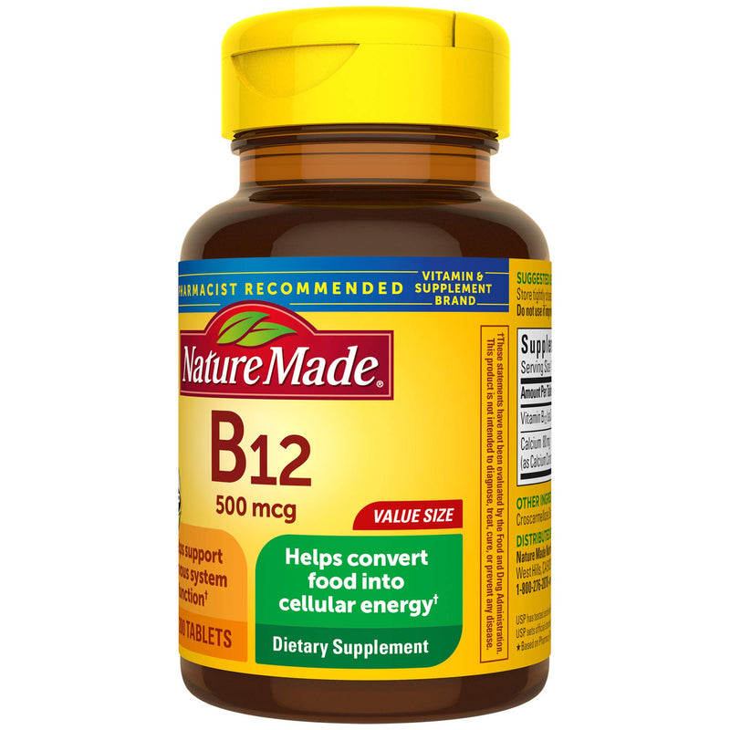 Nature Made Vitamin B12 500 mcg Tablets, 200 Count Value Size for Metabolic Health 200 Count (Pack of 1) - BeesActive Australia