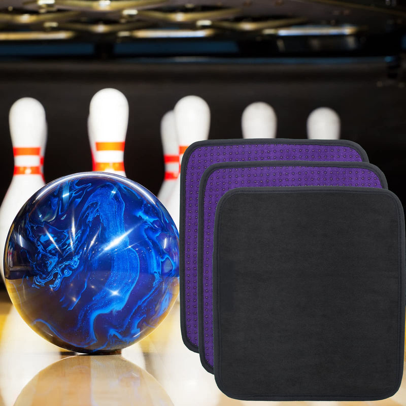 AngleKai Microfiber Bowling Ball Towels 3 Pack, 10" x 8" Bowling Towel Shammy Pad with Easy-Grip Dots Purple Bowling Cleaner Towel Non-Slip Microfiber Bowling Pad Bowling Accessories - BeesActive Australia
