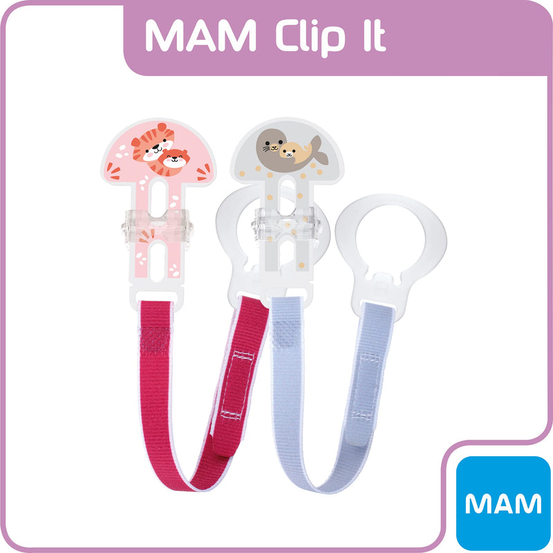 MAM Soother Clips, Pack of 2, Baby Soother Chain Fits All MAM Soothers, Newborn Essentials (Soothers Not Included) - BeesActive Australia