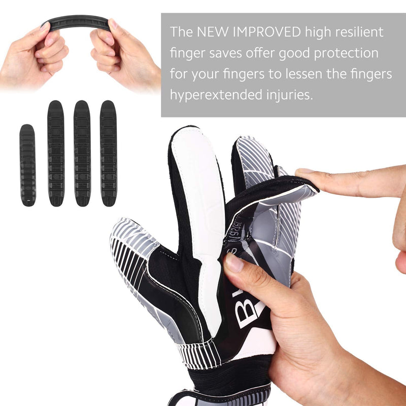 Brace Master Goalie Gloves for Youth & Adult, Goalkeeper Gloves Kids with Finger Support, Soccer Gloves for Men and Women, Junior Keeper Football Gloves for Training and Match 9 Black-White - BeesActive Australia