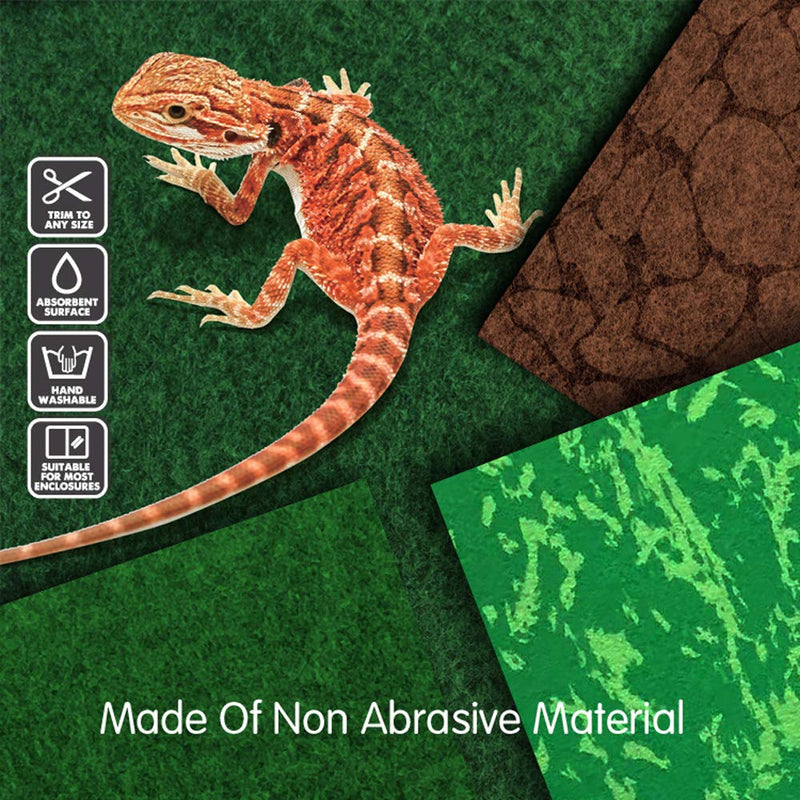 MCLANZOO Reptile Carpet,Pet Terrarium Liner,Reptiles Cage Mat/Substratefor Snakes, Chameleons, Geckos ands Kitchen Use(2sheets) with Tweezers Feeding Tongs printing tropical 20Gallon(30*12in) - BeesActive Australia