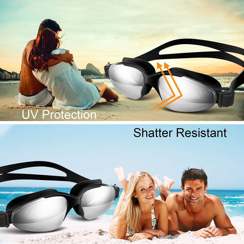 [AUSTRALIA] - vetoky Swimming Goggles,Swim Goggles No Leaking Anti Fog UV Protection for Adult Men Women Youth Kids Silver Lens+Blue 