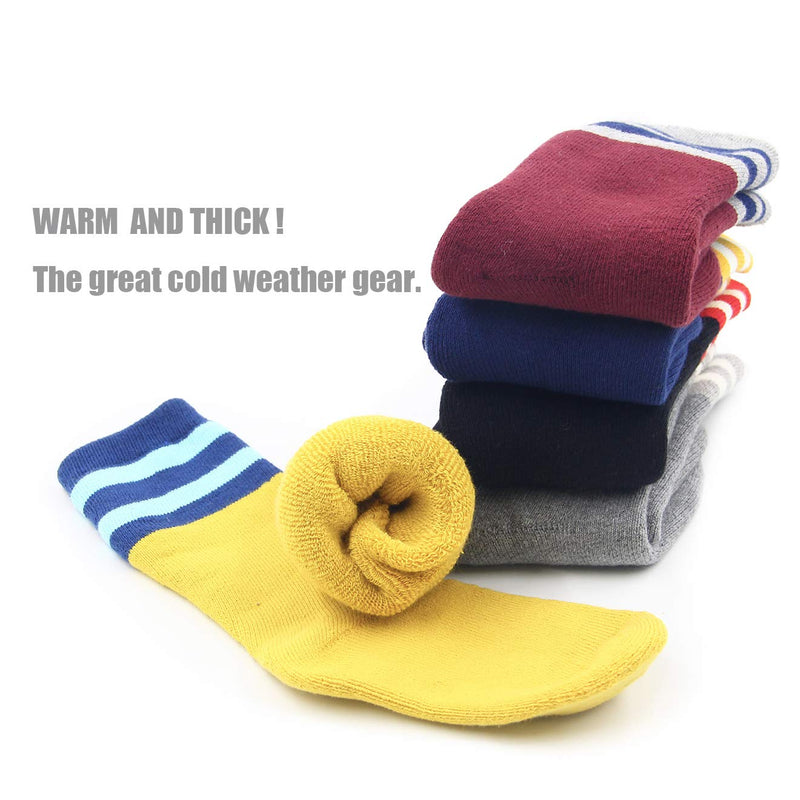 Boys Winter Warm Socks Kids Cotton Crew Socks Cartoon Bear Socks For Boys 8-10 Years Mix 5 Pack - BeesActive Australia