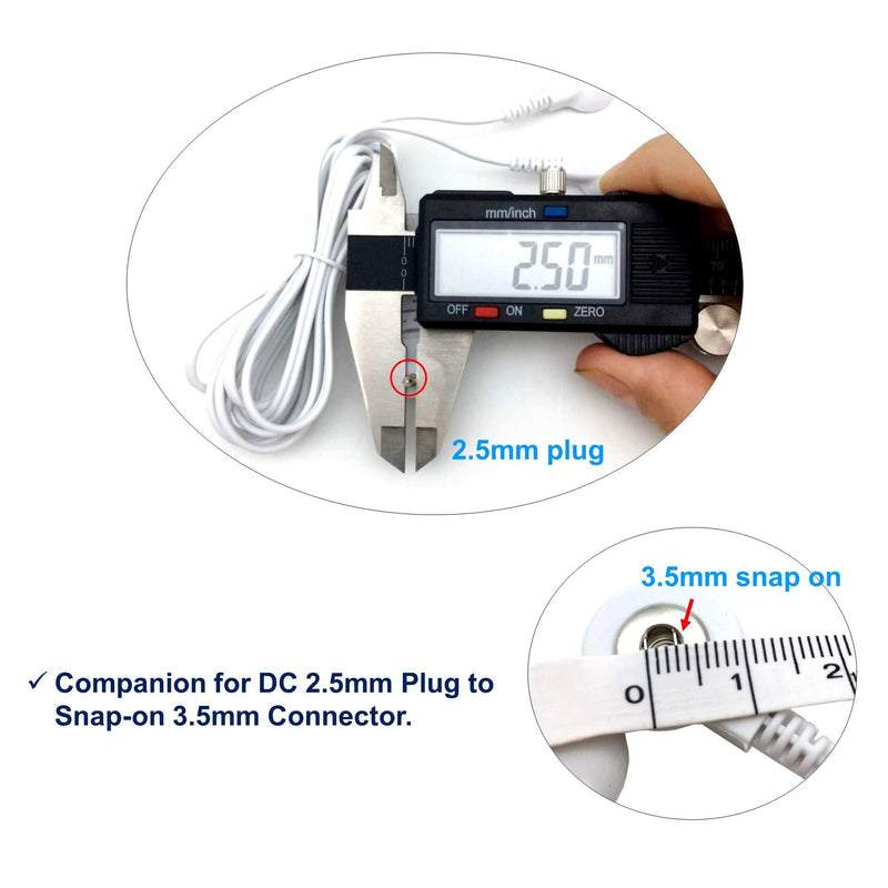 4 Pieces Replacement TENS Lead Wires 2.5mm Plug to 3.5 mm Snap Replace Cable Lead Wires for TENS Muscle Nerve Stimulators - BeesActive Australia