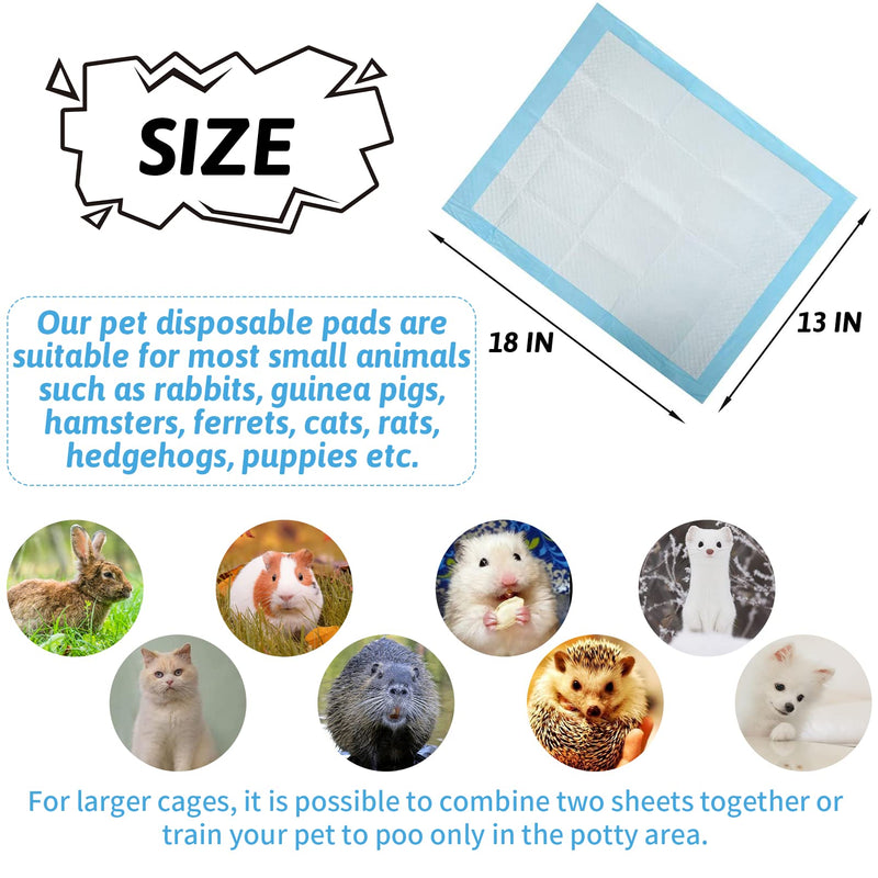 Tfwadmx Rabbit Corner Litter Box Pan with 100 PCS Rabbit Pee Pads Bunny Litter Box with Grate Super Absorbent Cage Liners Pet Toilet Potty Trainer Small Animal Disposable Diapers - BeesActive Australia