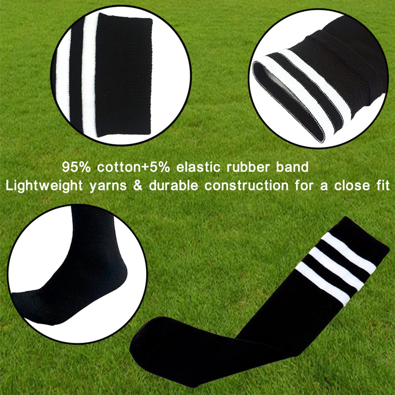 Soccer Shin Guards Pads with Socks Gear for Soccer 3,4,5 -16 Year Old and Up Little Girls Boys Kids Child Youth Toddler Teenagers L/ 4'7"-5'4" Tall Black/1 Pair Shin Gurads & Soccer Socks - BeesActive Australia