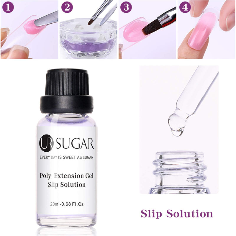 UR SUGAR Nail Slip Solution 20ml Poly Nail Extension Gel Liquid Building Gel Nail Liquid Slip Solution Acrylic Builder Nail Gel Liquid for Shaping DIY Gel Nail Extension - BeesActive Australia