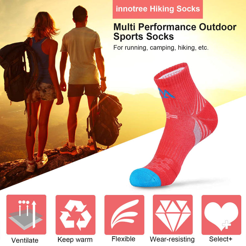 innotree 5 Pack Women's Cushioned Hiking Walking Running Socks, Crew Ankle Socks M (Womens 6-10 Us Size) - BeesActive Australia