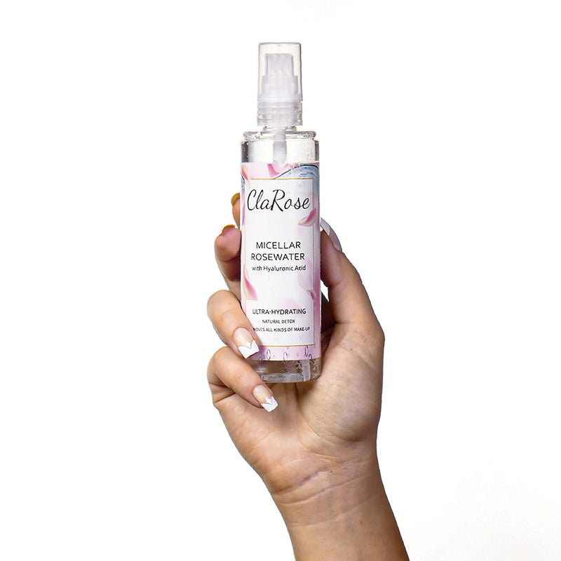 ClaRose Micellar Water with Hyaluronic Acid and 100% Natural Vegan Rosewater, 300 ml, (Pack of 2) - BeesActive Australia