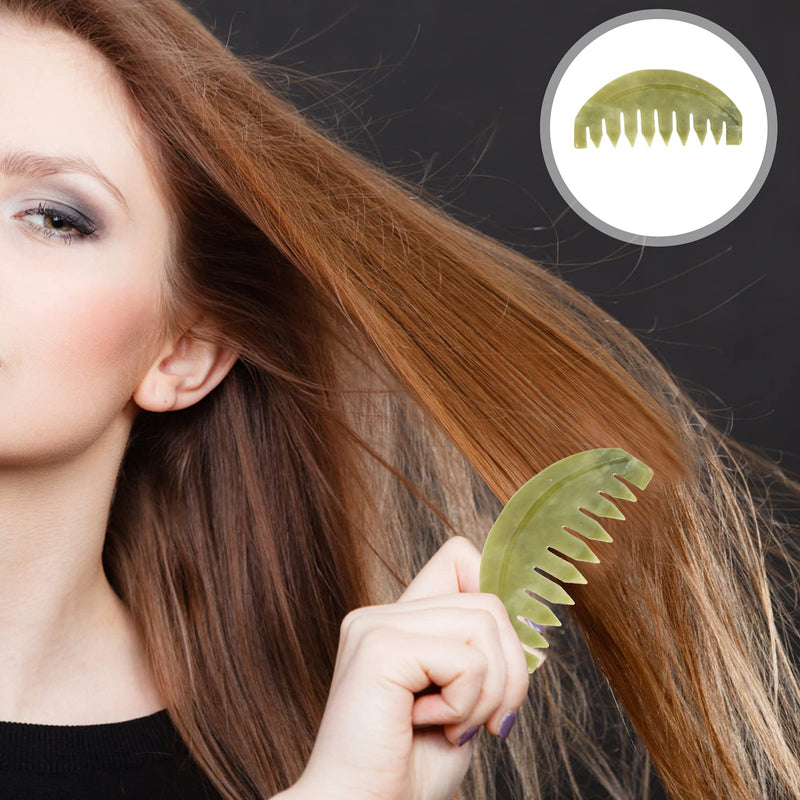 Mobestech Jade Hair Comb Scraping Comb Jade Massage Comb Head Massage Comb Jade Scraper Guasha Comb Stone Hair Comb for Head Massage - BeesActive Australia