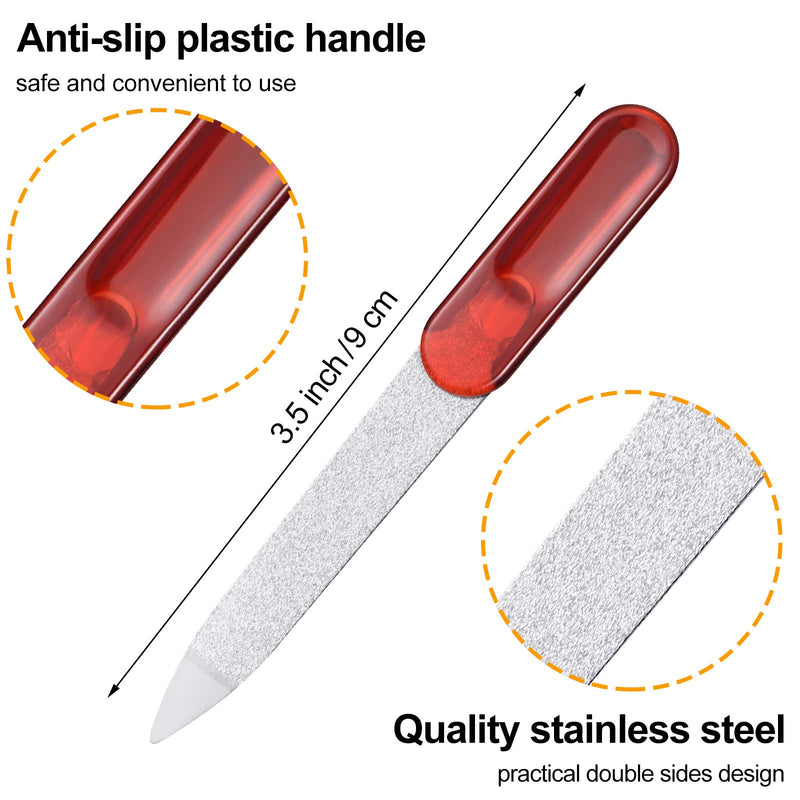 10 Pieces Sapphire Nail File Stainless Steel File with Anti-slip Handle Double Sides Metal File for Fingernails, Toenails, Finger Manicure File - BeesActive Australia