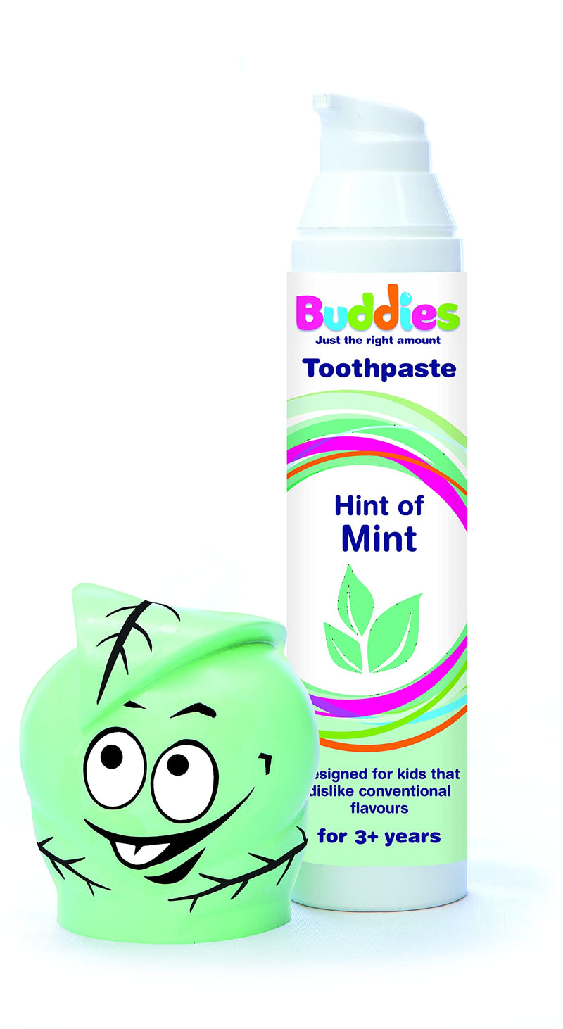 Buddies Butter Mint Toothpaste 100ml Dispenser, SLS & paraben Free, Portion Controlled - BeesActive Australia
