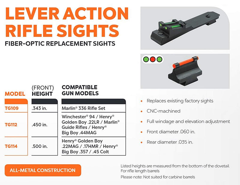 TRUGLO TG109 Lever Action Sight Set - Marlin 336 - BeesActive Australia