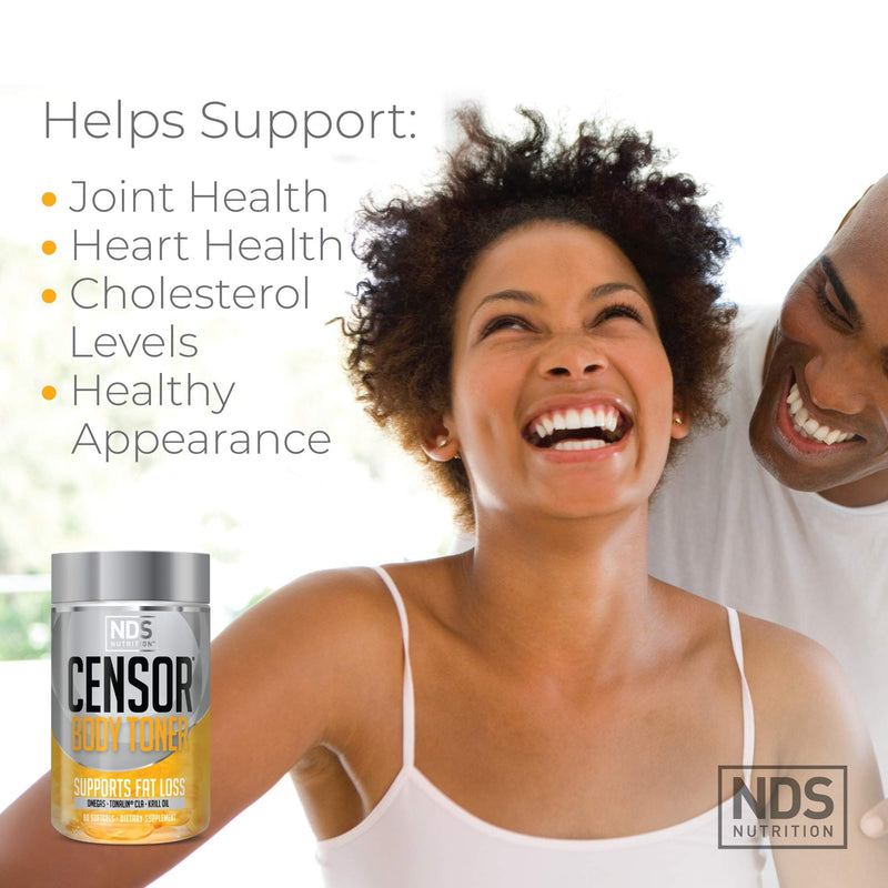 Censor NDS Nutrition Fat Loss and Body Toner with CLA, Fish Oil, Safflower and Omega 3-6-9 Blend - Dietary Supplement for Improved Energy and Health (90 Softgels) 90 Count - BeesActive Australia