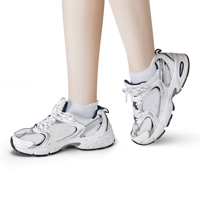 8Pairs Women's Ankle Athletic Running Socks-Corlap White Thin No Show Low Cut With Tab Sport Short Socks 6-9 Black 6 Pairs - BeesActive Australia