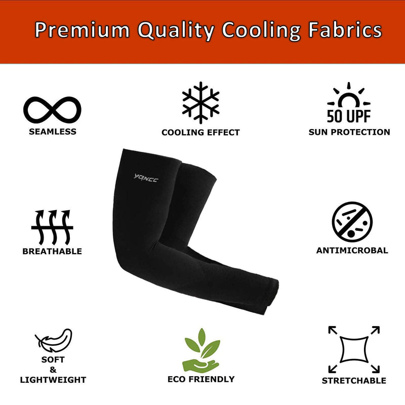 YQXCC 4 Pairs UV Sun Protection Arm Sleeves - Tattoo Cover Up - UPF 50 Sports Compression Cooling Sleeve for Men & Women 1 Pair Black, 1 Pair Blue, 1 Pair Orange, 1 Pair Green - BeesActive Australia