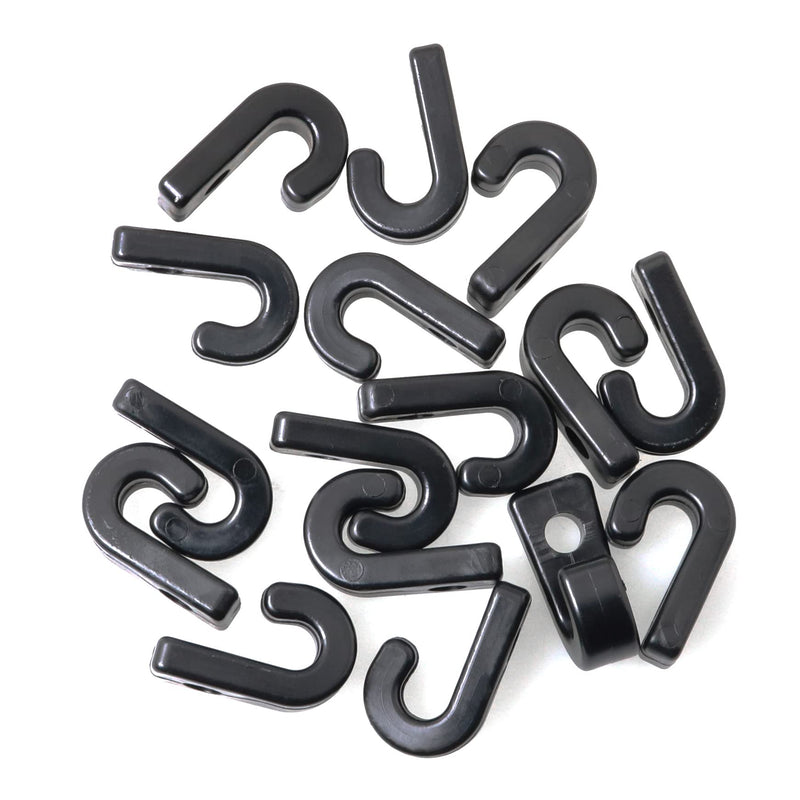 JJHXSM 16pcs 1" Nylon Buckle J-Hooks Black Lashing Hooks for Bungee Cord Yacht Kayak Accessories - BeesActive Australia