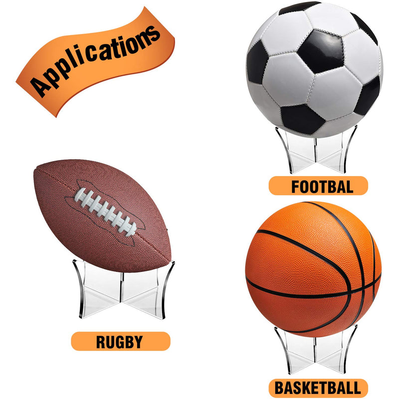 3 Pieces Basketball Stand Holder Football Stand Ball Display Stand Basketball Football Soccer Stand for Volleyball Bowling Ball Display (Acrylic) Acrylic - BeesActive Australia