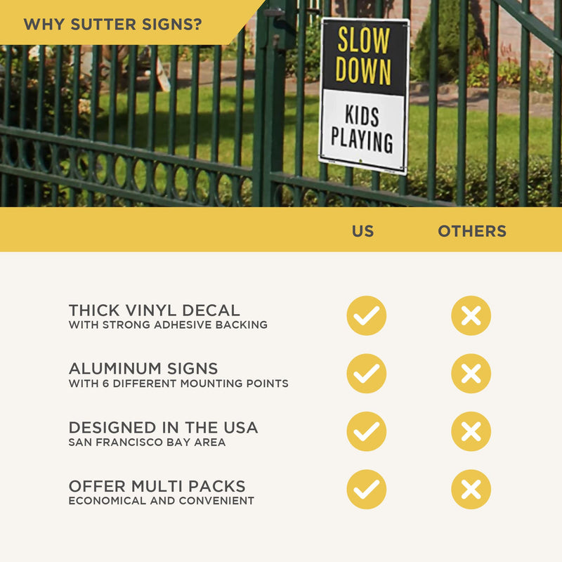 Slow Down Kids At Play Aluminum Sign for Children Playing in Neighborhood (Pack of 2) - BeesActive Australia