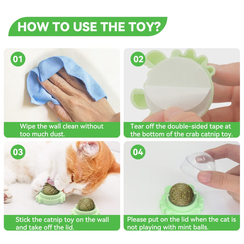 Aucenix 2 Pcs Catnip Balls Toy for Cat Green-2 pcs - BeesActive Australia