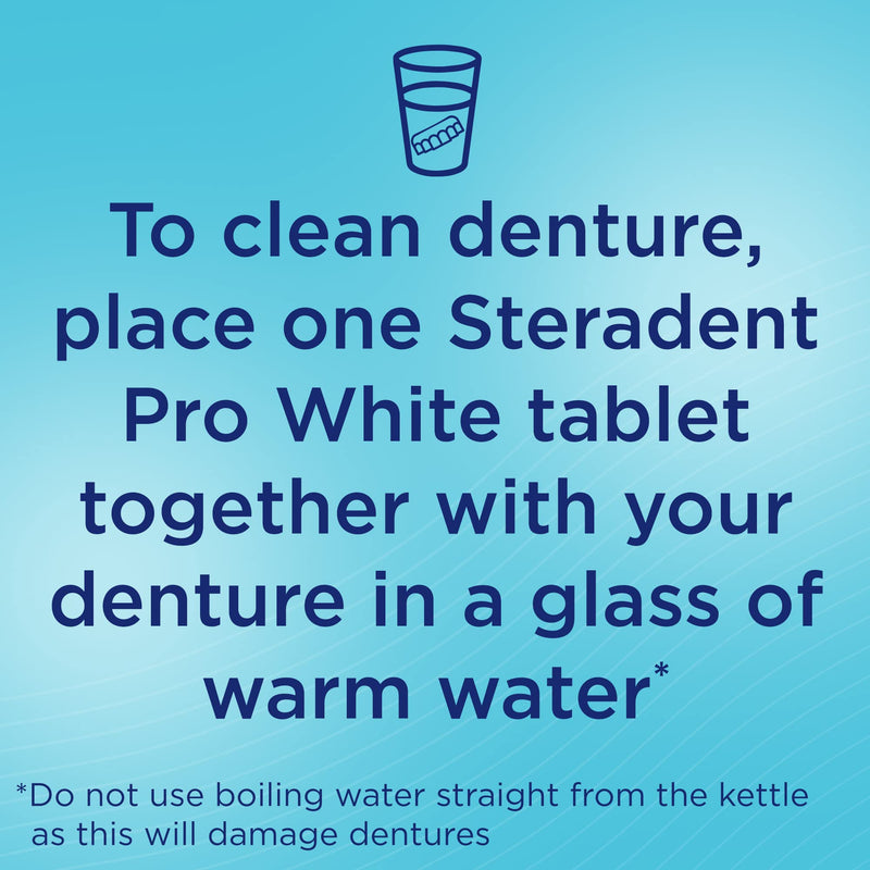 Steradent Pro White Daily Denture Cleaning Tablets, Pack 180 Tablets White Tablets - BeesActive Australia