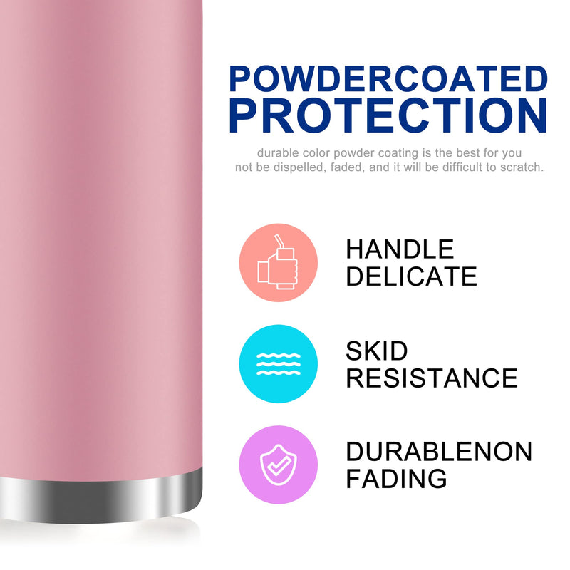 20 oz tumbler with handle, Lids and Straw, insulated Stainless Steel Coffee Mug, Keeps Drinks Cold up to 12 Hours, Fits in Car Cup Holder, 100% Leakproof, Iced Tea or Coffee, Smoothie(Candy Pink) Candy Pink - BeesActive Australia