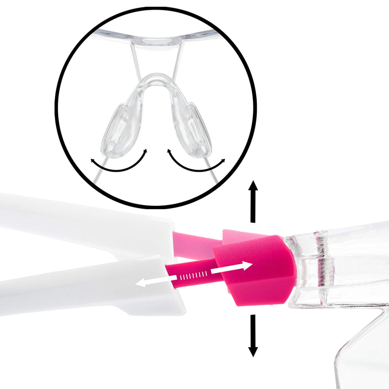 NoCry Safety Glasses with Clear Anti Fog Scratch Resistant Wrap-Around Lenses and No-Slip Grips, UV Protection. Adjustable, White & Pink Frames - BeesActive Australia