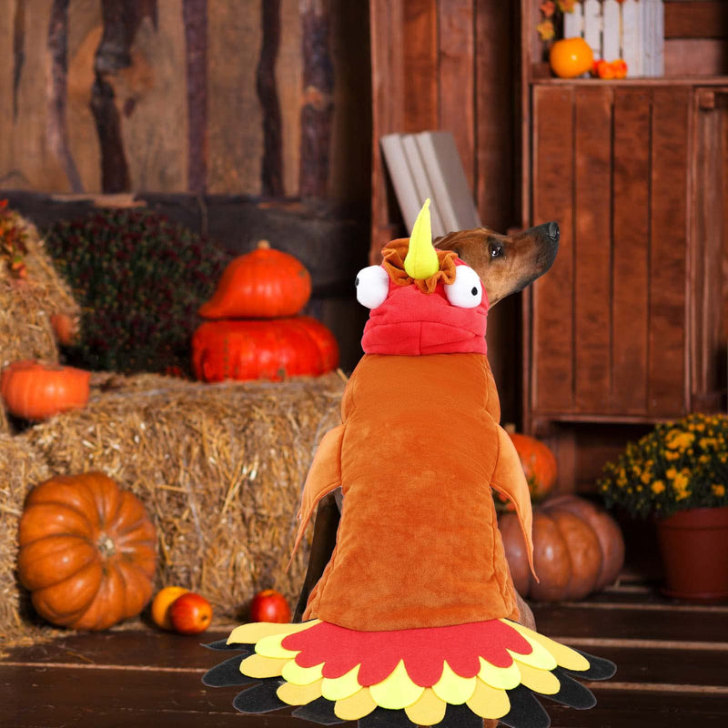 BWOGUE Large Dog Turkey Costume,Dog Thanksgiving Costume Winter Warm Pet Clothes Apparel for Thanksgiving Cosplay Dress Up Fit for Medium to Large Dogs 5XL(Neck:22.44" Chest:29.13"Back:24.8'') - BeesActive Australia