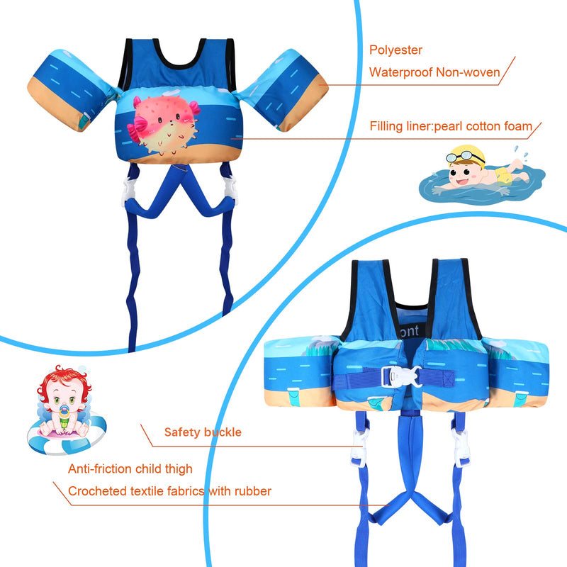 TOAUXUNG Adjustable Kids Swim Vest for Baby Swimming Training,Infant Baby Vest Swim Aid for 22-66 Pounds Boy and Girl Puffer - BeesActive Australia