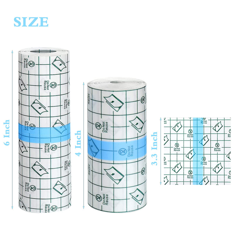 Waterproof Bandages Transparent Film Dressing, Second Skin Healing Protective, Clear Adhesive Bandages Shower Shield Dressing Tape for Tattoos Aftercare Swimming(6 Inch x 2 Yard) 6 Inch x 2 Yard - BeesActive Australia