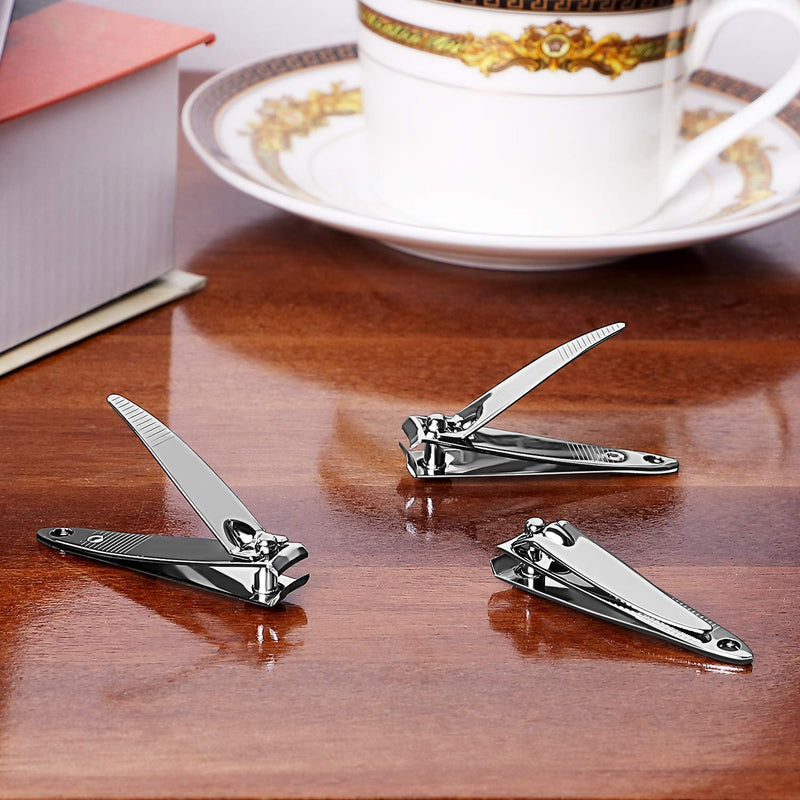 28 Pieces Thick Stainless Steel Nail Clippers Nail Cutter Set Fingernail and Toenail Clipper Portable Sturdy Nail Clippers for Men and Women - BeesActive Australia