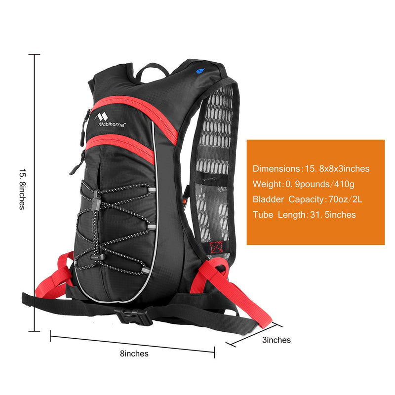 [AUSTRALIA] - Mobihome Insulated Hydration Backpack for Running, Hiking & Cycling with 2L Water Backpacks BPA Free Bite Valve, Lightweight Sport Daypack Keeps Liquid Cool up to 4 Hours Black 