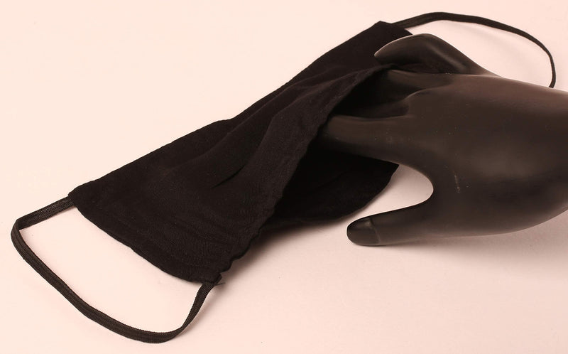 Touchstone soft cotton filter pocket double layer face mask Reusable Machine Washable for men, women. (Pack of 3). Jet black - BeesActive Australia