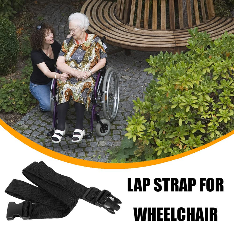 Adjustable Wheelchair Seat Belt Safety Strap with Buckle Cushioning Seat Belt for Take Care of Patient, Black - BeesActive Australia