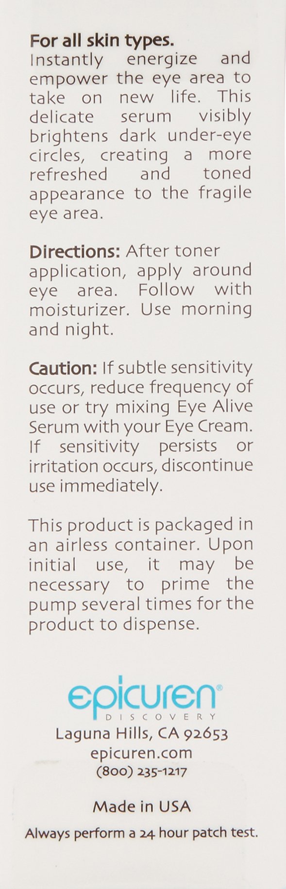 Epicuren Discovery Eye Alive Serum, 0.5 Fl Oz - BeesActive Australia