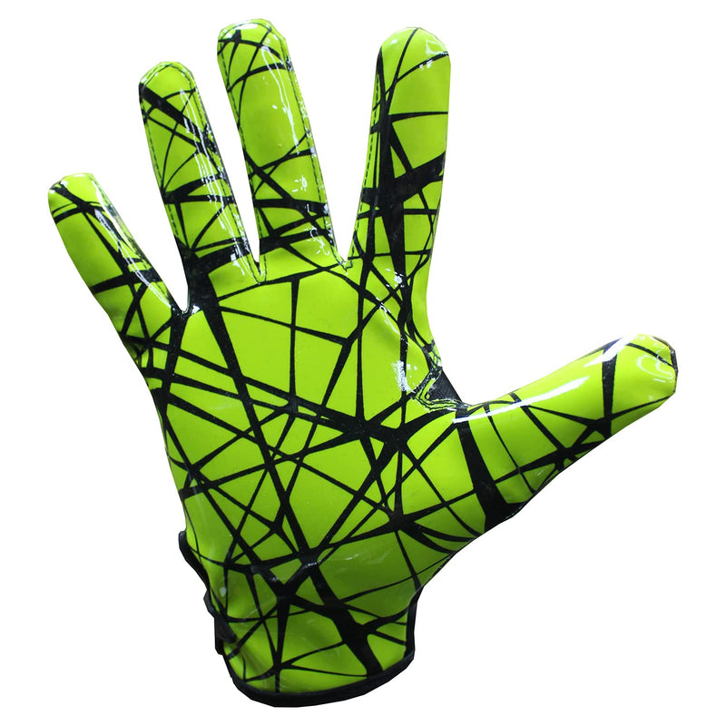 Eternity Gears Football Gloves - Tacky Grip Skin Tight Adult Football Gloves - Enhanced Performance Football Gloves Men - Pro Elite Super Sticky Receiver Football Gloves - Adult Sizes Small Green - BeesActive Australia