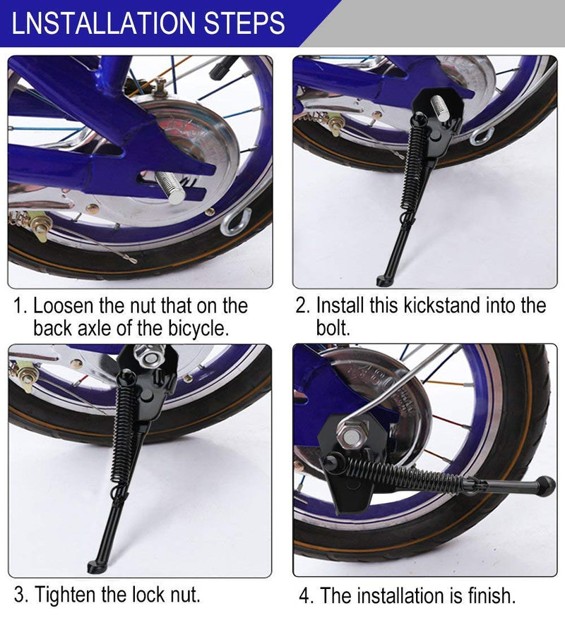 USONG Bike Kickstand Children's Bicycle Kickstand Stand Folding Cycling Center Bracket 12" 14" 16" 18" 20" 22" 24" 26" 28" Bike Racks For 12 inch Bike - BeesActive Australia