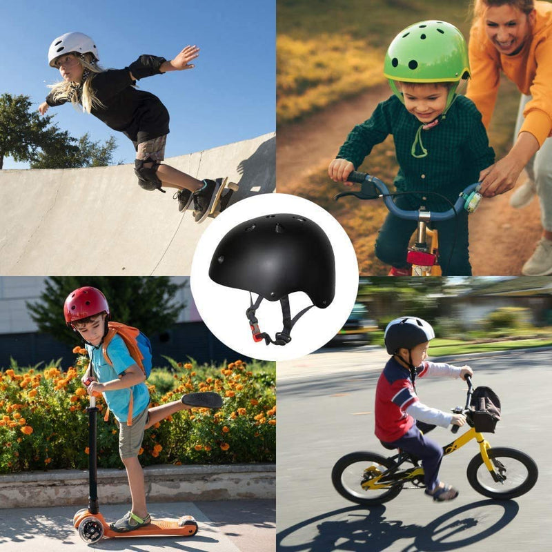KAMUGO Kids Adjustable Helmet, Suitable for Toddler Kids Ages 5-8/8-14 Boys Girls, Multi-Sport Safety Cycling Skating Scooter Helmet Black Small - BeesActive Australia