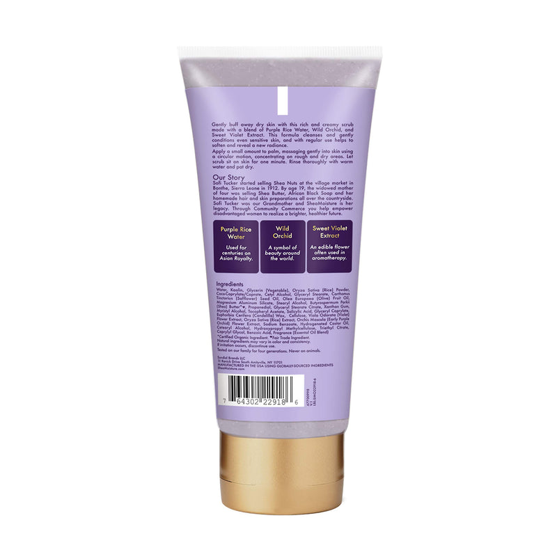 SheaMoisture Velvet Skin Rice Scrub Exfoliating Scrub for Dry Skin Purple Rice Water with Shea Butter 6 oz - BeesActive Australia