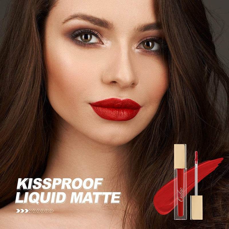 OULAC Kissproof Liquid Matte Lipstick, Lightweight and Fast Drying That Won't Transfer, Layers For Opaque Color, 4.5 mL / 0.15 fluid ounces, 1000 Kisses (M08) 1000 Kisses (M08） - BeesActive Australia