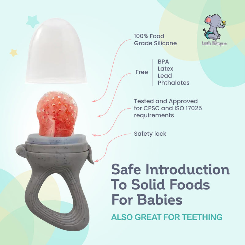 LittleWhispers Baby Fruit & Food Feeder Pacifier - Infant Feeding Teether - 2 Piece - BeesActive Australia