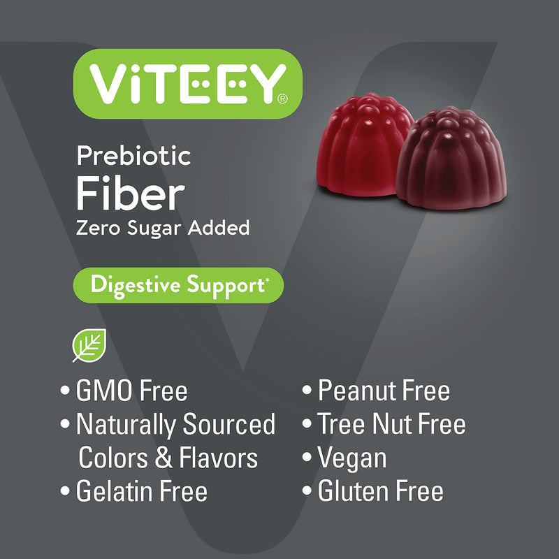 Fiber Prebiotic Gummies [Zero Sugar Added] Digestive Heath Regularity Support, Natural Weight Support, Constipation Relief, Vegan Dietary Supplements, for Adults & Teens - Fruit Flavor Chewable Gummy - BeesActive Australia