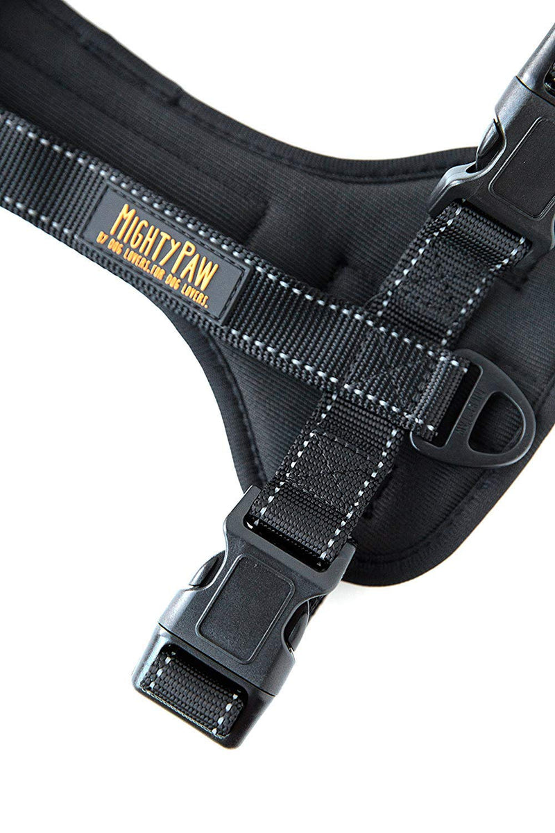 Mighty Paw Car Dog Harness, Vehicle Safety Harness with Adjustable Straps and Soft Padding, Doubles as a Standard Harness with a No Pull Front Leash Attachment XLarge Black - BeesActive Australia