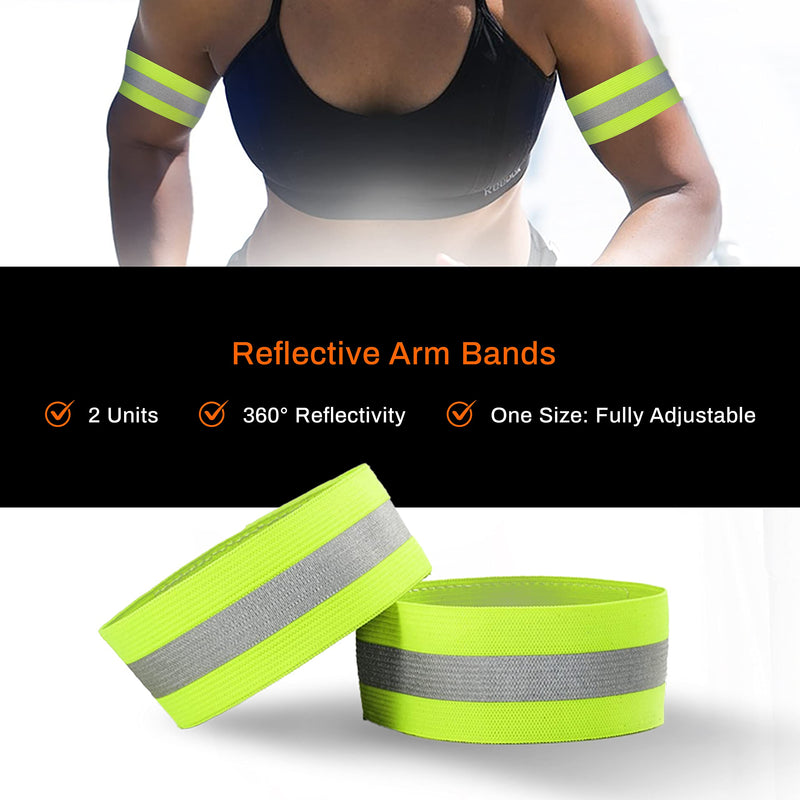 Reflective Running Gear Safety Bundle - Reflective Vest + LED Safety Light (2 Pack) + Reflective Bands | Running Accessories, Cycling, Hiking and Reflective Walking Gear for All Outdoor Adventures - BeesActive Australia