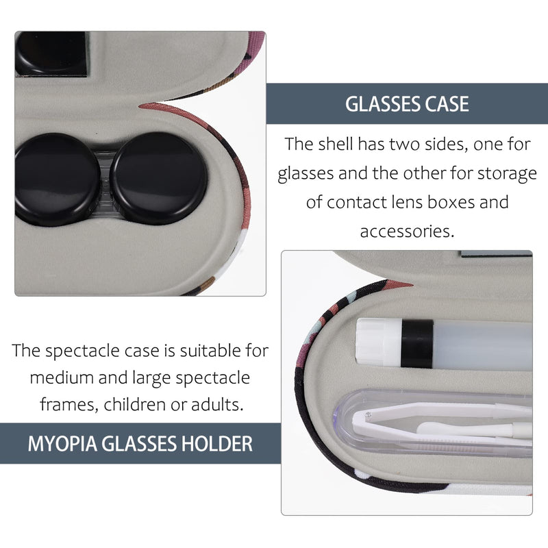 Lens Case and Glasses Case - 2 in 1 Double Sided Eye Case with Built-in Mirror, Tweezer and Solution Bottle - Portable Lens Storage Box for Travel - BeesActive Australia