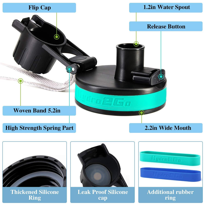 Auto Flip Lid for Hydro Flask Wide Mouth 18, 20, 32, 40, 64oz, Great Spout Cap for Simple Modern, Takeya, Iron Flask and Other Brands, BPA-Free & Leak Proof 1pc - BeesActive Australia