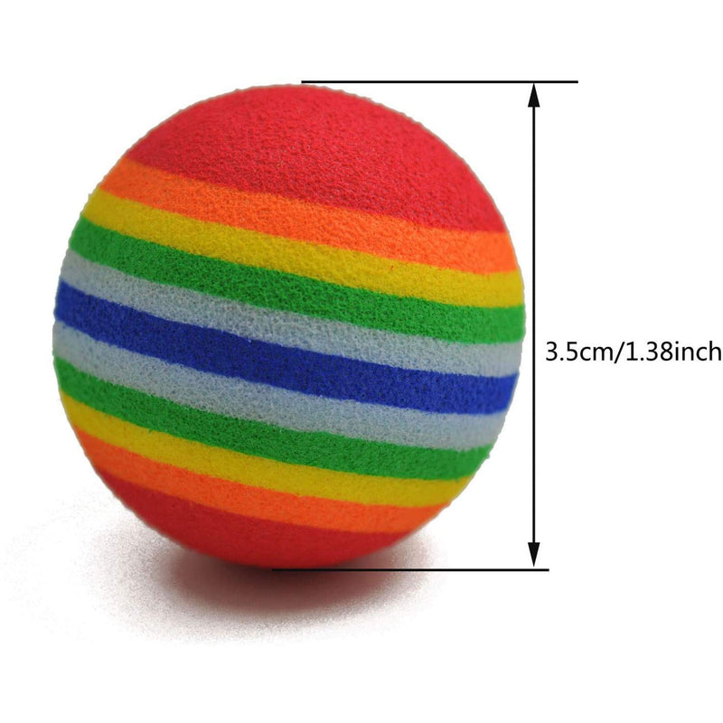 Bepets 12PCS Foam Balls for Cats, Colorful Rainbow Ball Cat Toy Sponge Ball Cat Toy Ball, Soft Pet Ball Toy for Cat Puppy Kitty Indoor Activity Play Training 12 - BeesActive Australia
