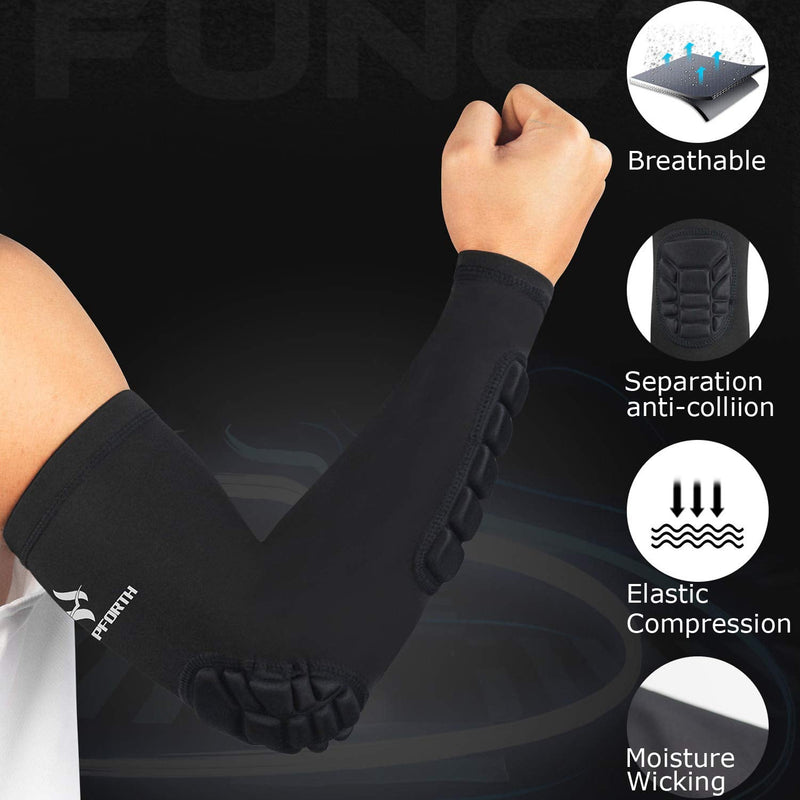 HOPEFORTH Pads Arm Forearm Elbow Sleeve Compression Protective Support Single Large - BeesActive Australia